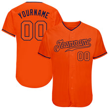 Load image into Gallery viewer, Custom Orange Orange-Navy Authentic Baseball Jersey