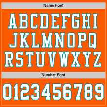 Load image into Gallery viewer, Custom Orange White-Teal Mesh Authentic Throwback Football Jersey