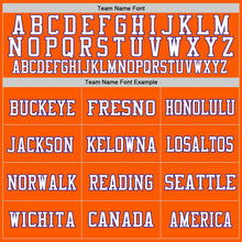 Load image into Gallery viewer, Custom Orange White-Purple Mesh Authentic Throwback Football Jersey