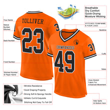 Load image into Gallery viewer, Custom Orange Black-White Mesh Authentic Throwback Football Jersey
