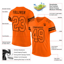 Load image into Gallery viewer, Custom Orange Orange-Brown Mesh Authentic Football Jersey