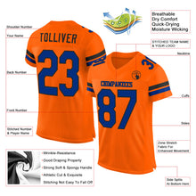 Load image into Gallery viewer, Custom Orange Royal-Black Mesh Authentic Football Jersey