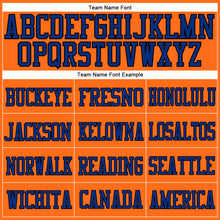 Load image into Gallery viewer, Custom Orange Royal-Black Mesh Authentic Football Jersey