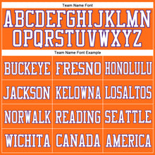 Load image into Gallery viewer, Custom Orange White-Purple Mesh Authentic Football Jersey