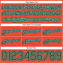 Load image into Gallery viewer, Custom Orange Black Pinstripe Kelly Green-White Authentic Basketball Shorts