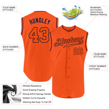 Load image into Gallery viewer, Custom Orange Orange-Navy Authentic Sleeveless Baseball Jersey