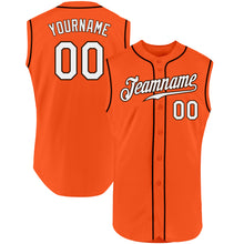Load image into Gallery viewer, Custom Orange White-Brown Authentic Sleeveless Baseball Jersey