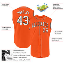 Load image into Gallery viewer, Custom Orange White-Black Authentic Sleeveless Baseball Jersey