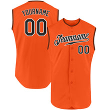 Load image into Gallery viewer, Custom Orange Black-White Authentic Sleeveless Baseball Jersey