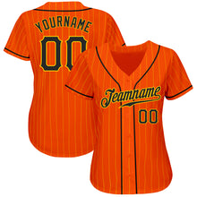 Load image into Gallery viewer, Custom Orange Gold Pinstripe Black-Gold Authentic Baseball Jersey