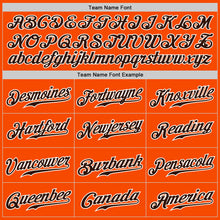 Load image into Gallery viewer, Custom Orange White Pinstripe Brown-White Authentic Baseball Jersey