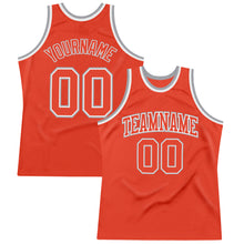 Load image into Gallery viewer, Custom Orange Orange-Gray Authentic Throwback Basketball Jersey