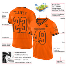 Load image into Gallery viewer, Custom Orange Orange-Black Mesh Authentic Throwback Football Jersey