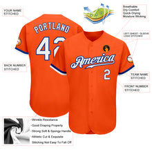 Load image into Gallery viewer, Custom Orange White-Royal Authentic Baseball Jersey