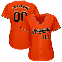 Load image into Gallery viewer, Custom Orange Black-City Cream Authentic Baseball Jersey