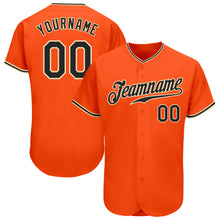 Load image into Gallery viewer, Custom Orange Black-City Cream Authentic Baseball Jersey