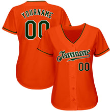 Load image into Gallery viewer, Custom Orange Green-White Authentic Baseball Jersey