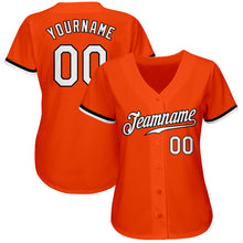 Load image into Gallery viewer, Custom Orange White-Black Authentic Baseball Jersey