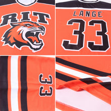 Load image into Gallery viewer, Custom Orange Black-White Hockey Jersey