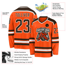 Load image into Gallery viewer, Custom Orange Brown-White Hockey Jersey