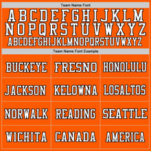 Load image into Gallery viewer, Custom Orange Black-White Mesh Authentic Football Jersey