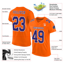 Load image into Gallery viewer, Custom Orange Purple-White Mesh Authentic Football Jersey