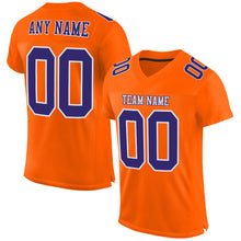 Load image into Gallery viewer, Custom Orange Purple-White Mesh Authentic Football Jersey