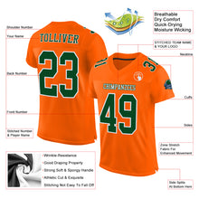 Load image into Gallery viewer, Custom Orange Green-White Mesh Authentic Football Jersey