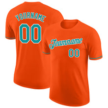 Load image into Gallery viewer, Custom Orange Teal-White Performance T-Shirt