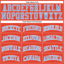Load image into Gallery viewer, Custom Orange Light Blue-White Authentic Throwback Basketball Jersey