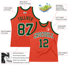 Load image into Gallery viewer, Custom Orange Green-White Authentic Throwback Basketball Jersey