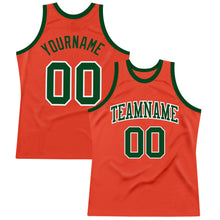 Load image into Gallery viewer, Custom Orange Green-White Authentic Throwback Basketball Jersey