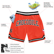 Load image into Gallery viewer, Custom Orange Black-White Authentic Throwback Basketball Shorts