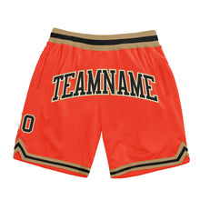 Load image into Gallery viewer, Custom Orange Black Cream-Old Gold Authentic Throwback Basketball Shorts