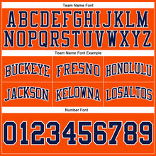 Load image into Gallery viewer, Custom Orange Navy-White Authentic Throwback Basketball Shorts