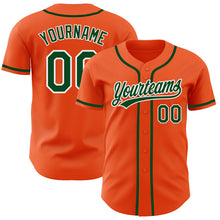 Load image into Gallery viewer, Custom Orange Green-White Authentic Baseball Jersey