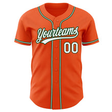 Load image into Gallery viewer, Custom Orange White-Green Authentic Baseball Jersey