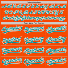 Load image into Gallery viewer, Custom Orange Teal-White Authentic Baseball Jersey