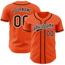 Load image into Gallery viewer, Custom Orange Brown-White Authentic Baseball Jersey