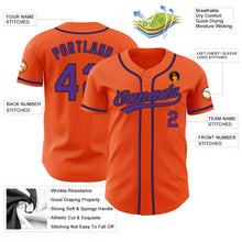 Load image into Gallery viewer, Custom Orange Purple-Black Authentic Baseball Jersey