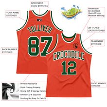 Load image into Gallery viewer, Custom Orange Green-White Authentic Throwback Basketball Jersey