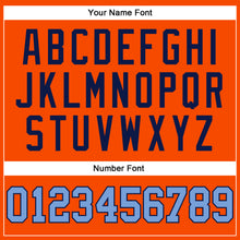 Load image into Gallery viewer, Custom Orange Light Blue-Navy Authentic Throwback Basketball Jersey