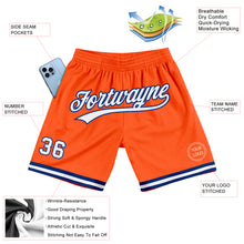 Load image into Gallery viewer, Custom Orange White-Royal Authentic Throwback Basketball Shorts