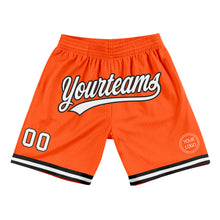 Load image into Gallery viewer, Custom Orange White-Black Authentic Throwback Basketball Shorts