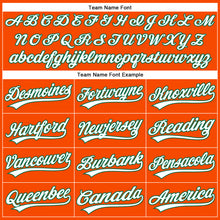 Load image into Gallery viewer, Custom Orange White Pinstripe Kelly Green Authentic Baseball Jersey