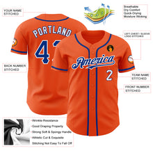 Load image into Gallery viewer, Custom Orange Royal-White Authentic Baseball Jersey