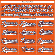 Load image into Gallery viewer, Custom Orange White-Navy Hockey Lace Neck Jersey