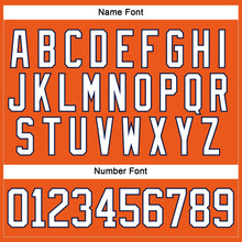 Load image into Gallery viewer, Custom Orange White-Navy Hockey Lace Neck Jersey