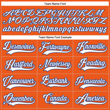 Load image into Gallery viewer, Custom Orange White-Royal Hockey Lace Neck Jersey