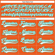 Load image into Gallery viewer, Custom Orange White-Aqua Hockey Lace Neck Jersey